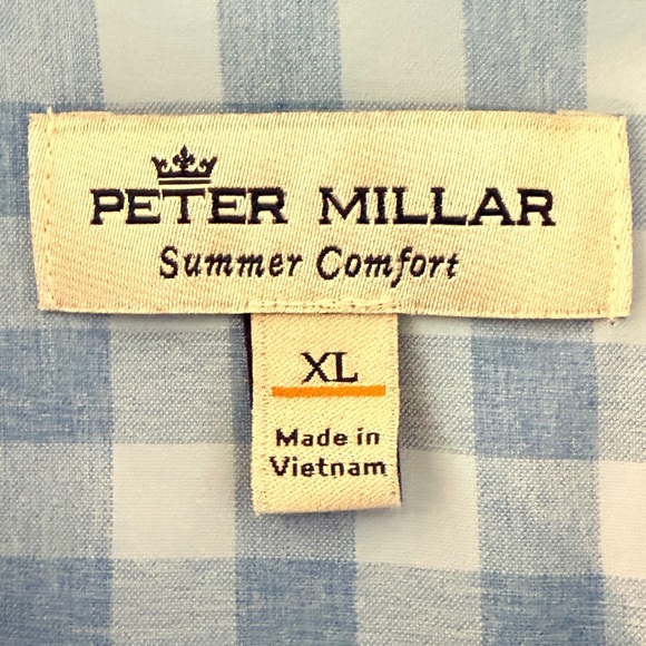 Peter Millar Jordan Natural Touch Performance Sport Shirt XL Blue Summer Comfort - Picture 14 of 16